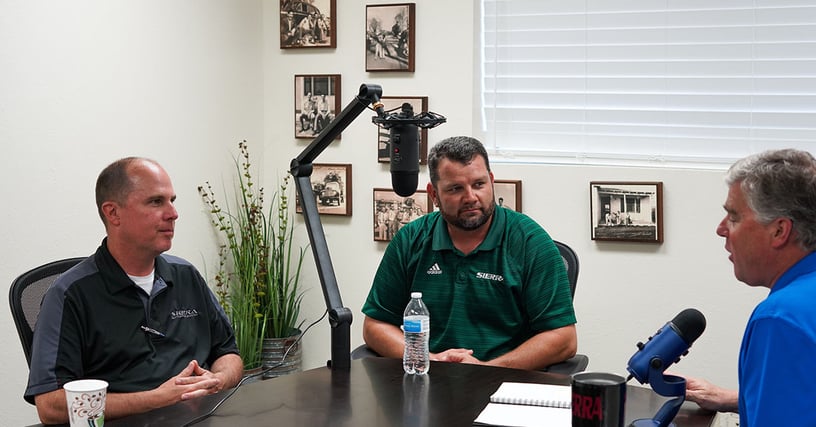 Ryan Mallard, Daniel Zamora, and John Sacco recording Pile of Scrap Podcast